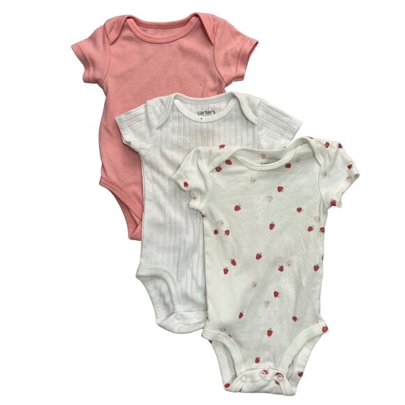 CARTER'S + Baby Girl 0-3M Bodysuit Outfit Bundle Floral Pink Neutral Lot of 10pc - Picture 6 of 14